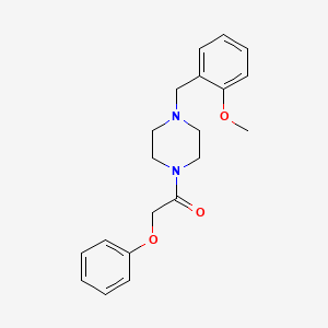 molecular formula C20H24N2O3 B5577566 1-{4-[(2-METHOXYPHENYL)METHYL]PIPERAZIN-1-YL}-2-PHENOXYETHANONE 