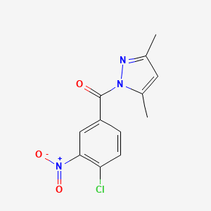 molecular formula C12H10ClN3O3 B5577603 (4-chloro-3-nitrophenyl)(3,5-dimethyl-1H-pyrazol-1-yl)methanone 