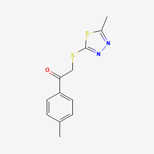 molecular formula C12H12N2OS2 B5577633 2-[(5-methyl-1,3,4-thiadiazol-2-yl)sulfanyl]-1-(4-methylphenyl)ethan-1-one 