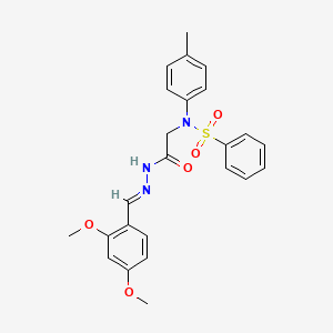molecular formula C24H25N3O5S B5577668 N-({N'-[(E)-(2,4-DIMETHOXYPHENYL)METHYLIDENE]HYDRAZINECARBONYL}METHYL)-N-(4-METHYLPHENYL)BENZENESULFONAMIDE 