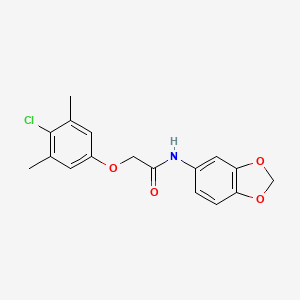 molecular formula C17H16ClNO4 B5577677 N-(1,3-benzodioxol-5-yl)-2-(4-chloro-3,5-dimethylphenoxy)acetamide 