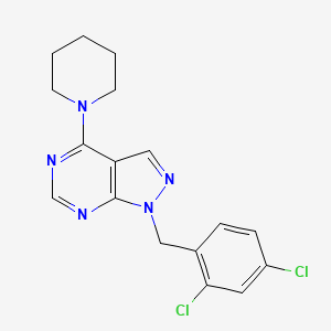 molecular formula C17H17Cl2N5 B5577688 1-[(2,4-Dichlorophenyl)methyl]-4-piperidin-1-ylpyrazolo[3,4-d]pyrimidine 
