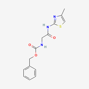 molecular formula C14H15N3O3S B5577773 [(4-Methyl-thiazol-2-ylcarbamoyl)-methyl]-carbamic acid benzyl ester 