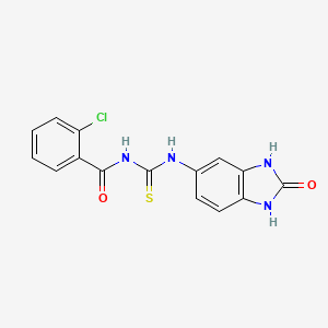 molecular formula C15H11ClN4O2S B5577820 1-(2-CHLOROBENZOYL)-3-(2-OXO-2,3-DIHYDRO-1H-1,3-BENZODIAZOL-5-YL)THIOUREA 