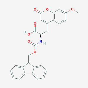 molecular formula C28H23NO7 B557784 (S)-2-(9H-Fluoren-9-ylmethoxycarbonylamino)-3-(7-methoxy-2-oxo-2H-chromen-4-YL)-propionic acid CAS No. 524698-40-6