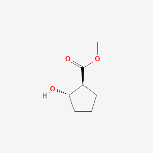 molecular formula C7H12O3 B055779 Cyclopentanecarboxylic acid,2-hydroxy-,methyl ester,(1S,2S)-(9ci) CAS No. 122332-63-2