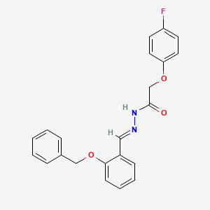 molecular formula C22H19FN2O3 B5577900 2-(4-fluorophenoxy)-N-[(E)-(2-phenylmethoxyphenyl)methylideneamino]acetamide 