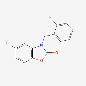 molecular formula C14H9ClFNO2 B5577988 5-CHLORO-3-[(2-FLUOROPHENYL)METHYL]-2,3-DIHYDRO-1,3-BENZOXAZOL-2-ONE 