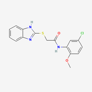 molecular formula C16H14ClN3O2S B5578108 2-(1H-1,3-BENZODIAZOL-2-YLSULFANYL)-N-(5-CHLORO-2-METHOXYPHENYL)ACETAMIDE 