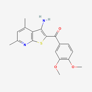 molecular formula C18H18N2O3S B5578154 2-(3,4-DIMETHOXYBENZOYL)-4,6-DIMETHYLTHIENO[2,3-B]PYRIDIN-3-AMINE 