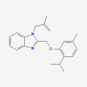 molecular formula C22H26N2O B5578223 2-{[5-METHYL-2-(PROPAN-2-YL)PHENOXY]METHYL}-1-(2-METHYLPROP-2-EN-1-YL)-1H-1,3-BENZODIAZOLE 