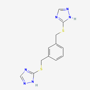 molecular formula C12H12N6S2 B5578304 1,3-bis(((1H-1,2,4-triazol-5-yl)thio)methyl)benzene 