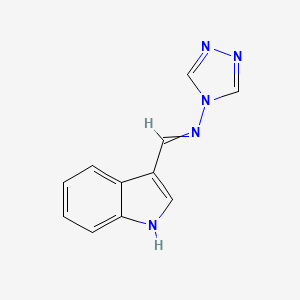 molecular formula C11H9N5 B5578374 1-(1H-indol-3-yl)-N-(4H-1,2,4-triazol-4-yl)methanimine 