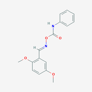 molecular formula C16H16N2O4 B5578463 [(E)-(2,5-dimethoxyphenyl)methylideneamino] N-phenylcarbamate 