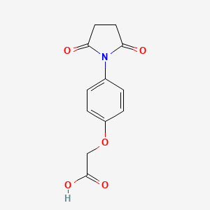 molecular formula C12H11NO5 B5578486 2-[4-(2,5-dioxopyrrolidin-1-yl)phenoxy]acetic acid 
