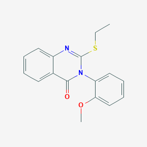 molecular formula C17H16N2O2S B5578519 2-(ETHYLSULFANYL)-3-(2-METHOXYPHENYL)-3,4-DIHYDROQUINAZOLIN-4-ONE 