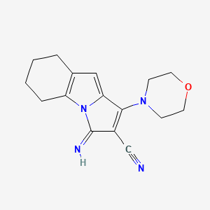 molecular formula C16H18N4O B5578589 3-IMINO-1-(MORPHOLIN-4-YL)-3H,5H,6H,7H,8H-CYCLOHEXA[B]PYRROLIZINE-2-CARBONITRILE 