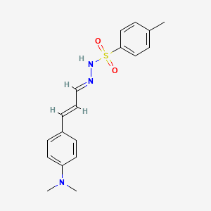 molecular formula C18H21N3O2S B5578607 N-[(E)-[(E)-3-[4-(dimethylamino)phenyl]prop-2-enylidene]amino]-4-methylbenzenesulfonamide 