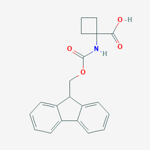 molecular formula C20H19NO4 B557861 1-((((9H-芴-9-基)甲氧羰基)氨基)环丁烷羧酸 CAS No. 885951-77-9