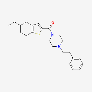 molecular formula C23H30N2OS B5578684 (5-ETHYL-4,5,6,7-TETRAHYDRO-1-BENZOTHIOPHEN-2-YL)(4-PHENETHYLPIPERAZINO)METHANONE 