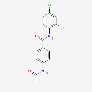 molecular formula C15H12Cl2N2O2 B5578685 N-(2,4-DICHLOROPHENYL)-4-ACETAMIDOBENZAMIDE 