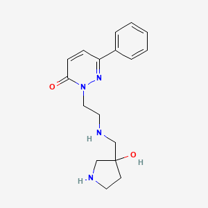 molecular formula C17H22N4O2 B5578729 2-[2-[(3-Hydroxypyrrolidin-3-yl)methylamino]ethyl]-6-phenylpyridazin-3-one 