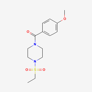 molecular formula C14H20N2O4S B5578743 [4-(ETHYLSULFONYL)PIPERAZINO](4-METHOXYPHENYL)METHANONE 