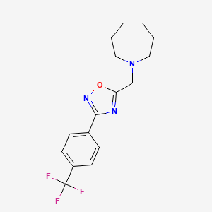 molecular formula C16H18F3N3O B5578762 5-(Azepan-1-ylmethyl)-3-[4-(trifluoromethyl)phenyl]-1,2,4-oxadiazole 