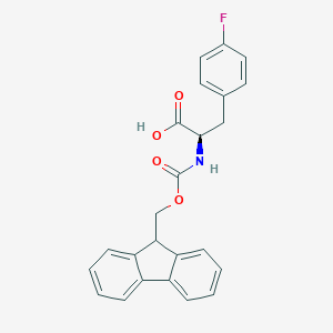 molecular formula C24H20FNO4 B557886 (R)-2-((((9H-Fluoren-9-yl)methoxy)carbonyl)amino)-3-(4-fluorophenyl)propanoic acid CAS No. 177966-64-2
