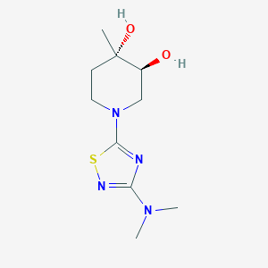 molecular formula C10H18N4O2S B5578948 (3S,4S)-1-[3-(dimethylamino)-1,2,4-thiadiazol-5-yl]-4-methylpiperidine-3,4-diol 