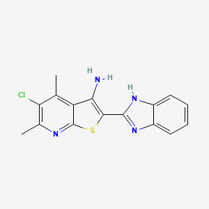 molecular formula C16H13ClN4S B5578985 2-(1H-1,3-BENZODIAZOL-2-YL)-5-CHLORO-4,6-DIMETHYLTHIENO[2,3-B]PYRIDIN-3-AMINE 