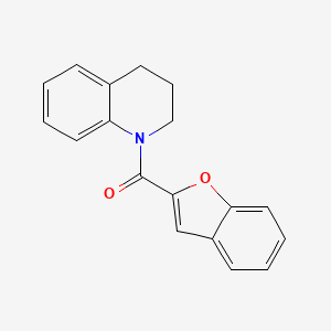 molecular formula C18H15NO2 B5579035 Benzo[d]furan-2-yl 1,2,3,4-tetrahydroquinolyl ketone 