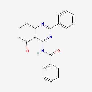 molecular formula C21H17N3O2 B5579084 N-(5-oxo-2-phenyl-7,8-dihydro-6H-quinazolin-4-yl)benzamide 