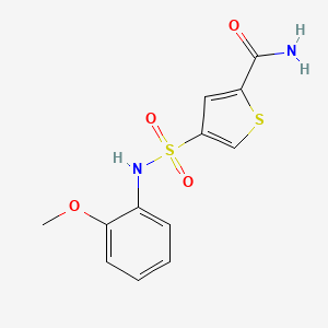 molecular formula C12H12N2O4S2 B5579086 4-[(2-Methoxyphenyl)sulfamoyl]thiophene-2-carboxamide 