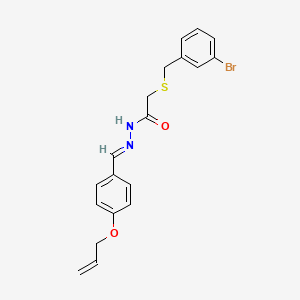 molecular formula C19H19BrN2O2S B5579128 2-[(3-bromophenyl)methylsulfanyl]-N-[(E)-(4-prop-2-enoxyphenyl)methylideneamino]acetamide 