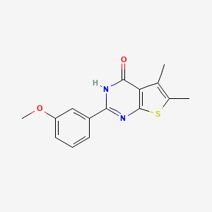 molecular formula C15H14N2O2S B5579192 2-(3-methoxyphenyl)-5,6-dimethyl-3H-thieno[2,3-d]pyrimidin-4-one 