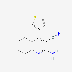 molecular formula C14H13N3S B5579230 2-Amino-4-thiophen-3-yl-5,6,7,8-tetrahydroquinoline-3-carbonitrile 