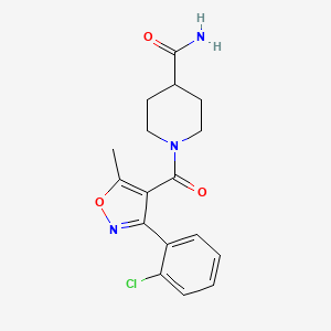 molecular formula C17H18ClN3O3 B5579322 1-[3-(2-Chlorophenyl)-5-methyl-1,2-oxazole-4-carbonyl]piperidine-4-carboxamide CAS No. 5935-50-2
