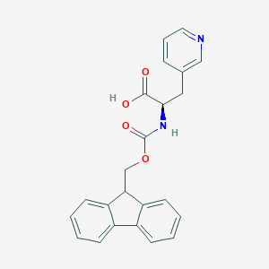 molecular formula C23H20N2O4 B557935 (R)-2-((((9H-芴-9-基)甲氧羰基)氨基)-3-(吡啶-3-基)丙酸 CAS No. 142994-45-4
