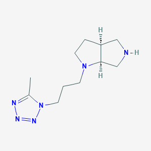 molecular formula C11H20N6 B5579351 (3aS,6aS)-1-[3-(5-methyltetrazol-1-yl)propyl]-3,3a,4,5,6,6a-hexahydro-2H-pyrrolo[2,3-c]pyrrole 