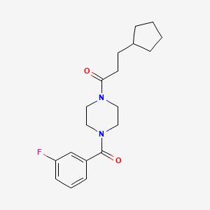 molecular formula C19H25FN2O2 B5579358 3-cyclopentyl-1-[4-(3-fluorobenzoyl)piperazin-1-yl]propan-1-one 