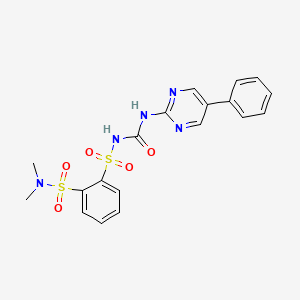 molecular formula C19H19N5O5S2 B5579376 1-[2-(Dimethylsulfamoyl)phenyl]sulfonyl-3-(5-phenylpyrimidin-2-yl)urea 