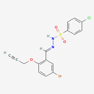 molecular formula C16H12BrClN2O3S B5579395 N-[(E)-(5-bromo-2-prop-2-ynoxyphenyl)methylideneamino]-4-chlorobenzenesulfonamide 