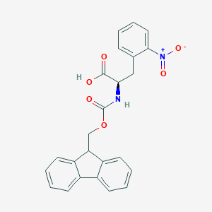 molecular formula C24H20N2O6 B557945 (R)-2-((((9H-Fluoren-9-yl)methoxy)carbonyl)amino)-3-(2-nitrophenyl)propanoic acid CAS No. 478183-70-9