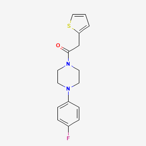 molecular formula C16H17FN2OS B5579505 1-[4-(4-Fluorophenyl)piperazin-1-yl]-2-(thiophen-2-yl)ethanone 