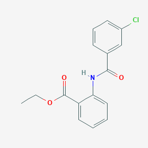 molecular formula C16H14ClNO3 B5579546 Ethyl 2-(3-chlorobenzamido)benzoate 