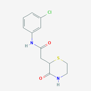 molecular formula C12H13ClN2O2S B5579562 N-(3-chlorophenyl)-2-(3-oxothiomorpholin-2-yl)acetamide 