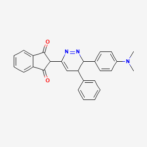 molecular formula C27H23N3O2 B5579762 2-[3-[4-(Dimethylamino)phenyl]-4-phenyl-3,4-dihydropyridazin-6-yl]indene-1,3-dione 