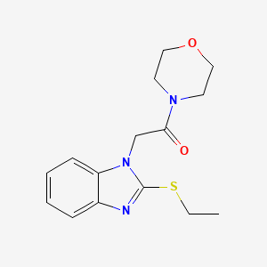 molecular formula C15H19N3O2S B5579768 2-[2-(ETHYLSULFANYL)-1H-1,3-BENZODIAZOL-1-YL]-1-(MORPHOLIN-4-YL)ETHAN-1-ONE 