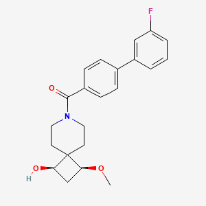 molecular formula C22H24FNO3 B5579772 [4-(3-fluorophenyl)phenyl]-[(1R,3S)-1-hydroxy-3-methoxy-7-azaspiro[3.5]nonan-7-yl]methanone 